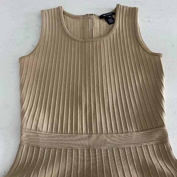 Pink Tartan Stretch Ballet Dress Fit & Flare Ribbed Viscose Nylon Camel/Tan XS - Picture 10 of 15